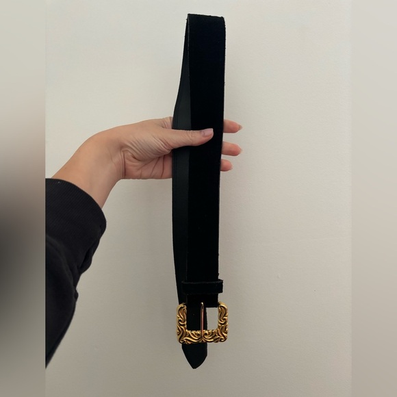 Charles Garre Suede Belt with Gold Buckle - Picture 5 of 8